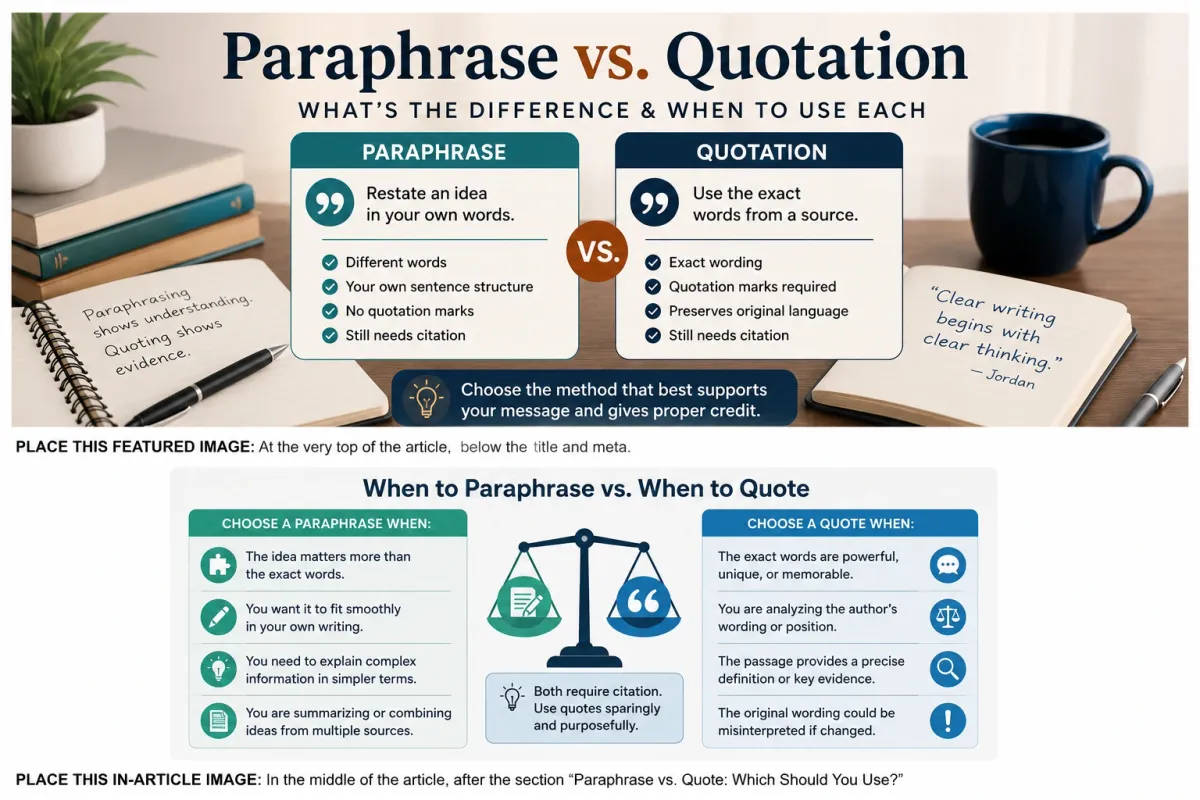 Paraphrase vs. Quotation: What Is the Difference?